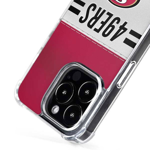 NFL San Francisco 49ers White Striped iPhone 16 Pro MagSafe Case